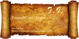 Tasnádi Irma névjegykártya